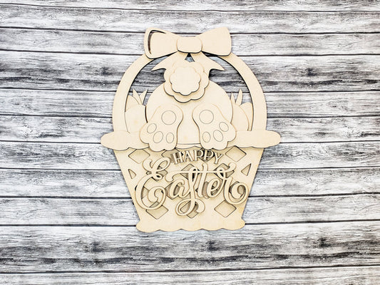 DIY Hello Easter Bunny Butt Basket Door Hanger - Unfinished