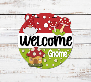 DIY Welcome Gnome Mushroom Door Hanger - Unfinished