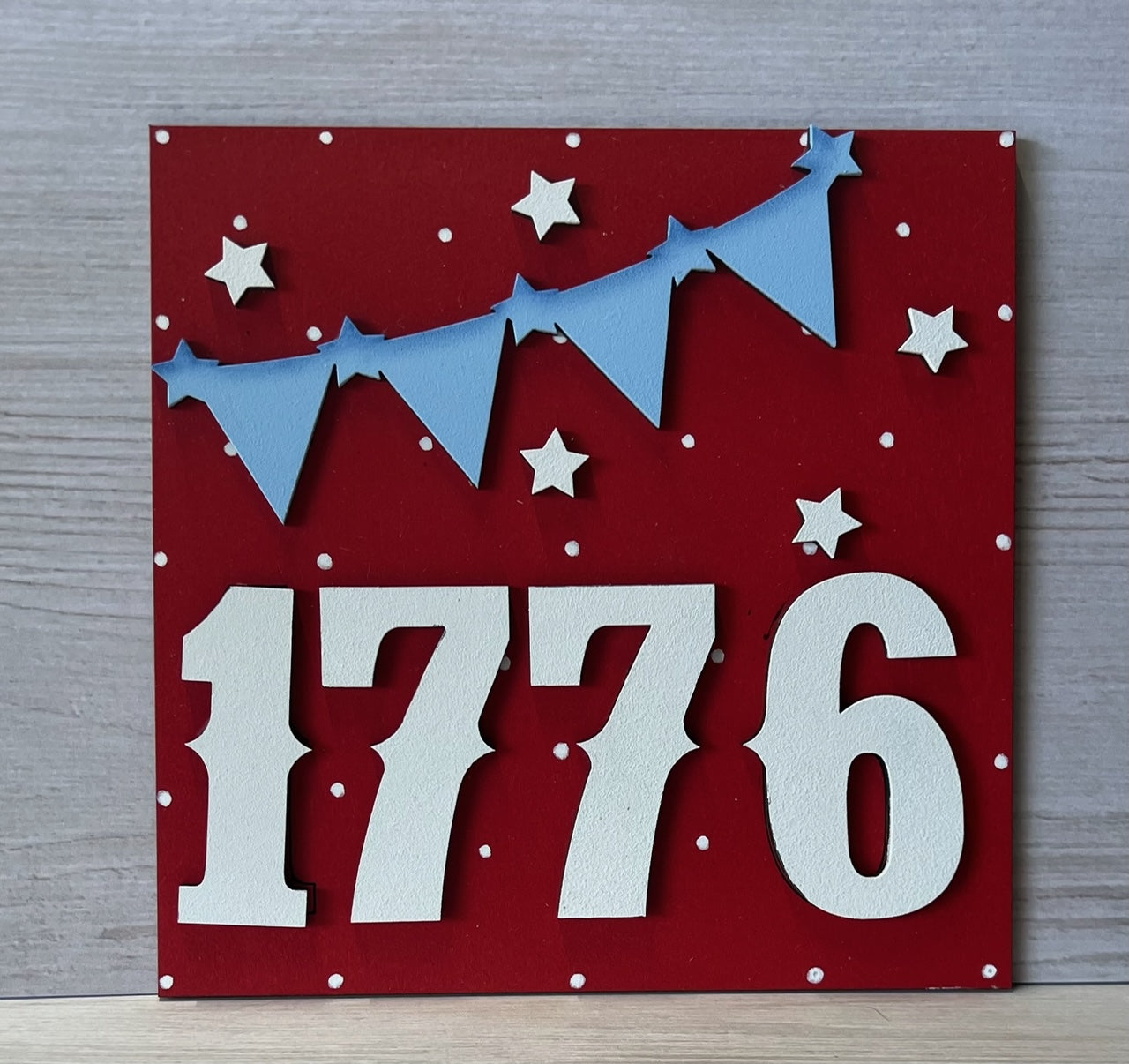 DIY  "1776" 6x6 Tiered Tray Sign