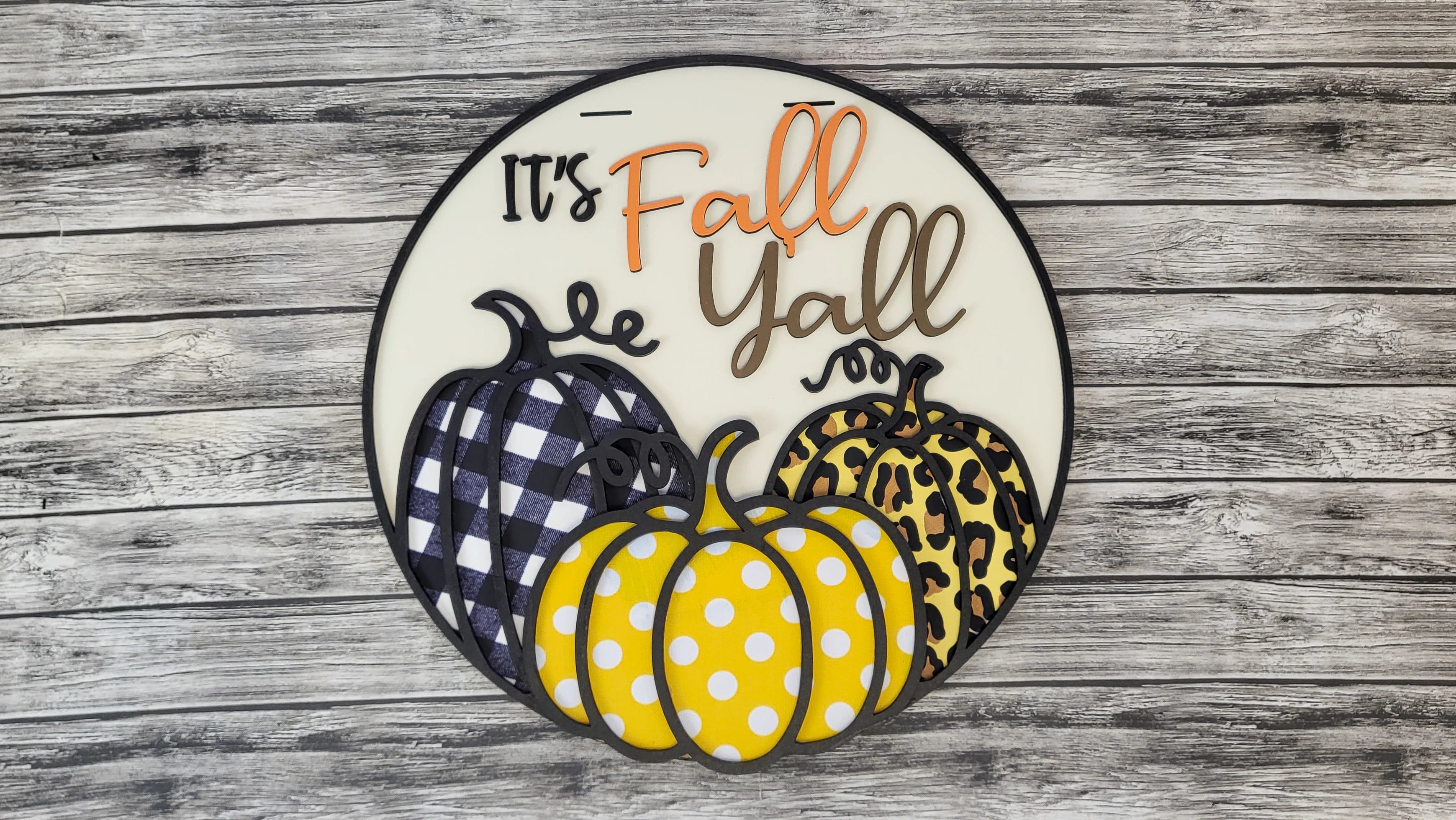 It's Fall Y'all Pumpkin Door Hanger Sign - Finished