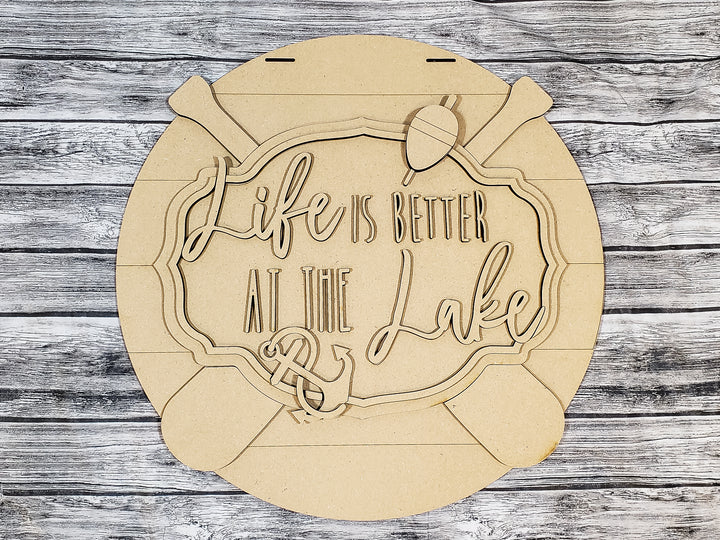 DIY Life is Better at the Lake Door Hanger - Unfinished