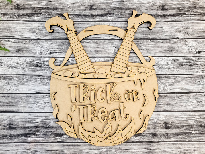 DIY Trick or Treat Witch Legs Door Hanger - Unfinished