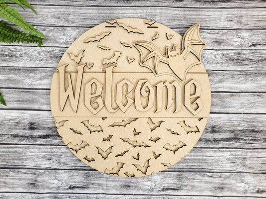 DIY Welcome Bats Door Hanger - Unfinished