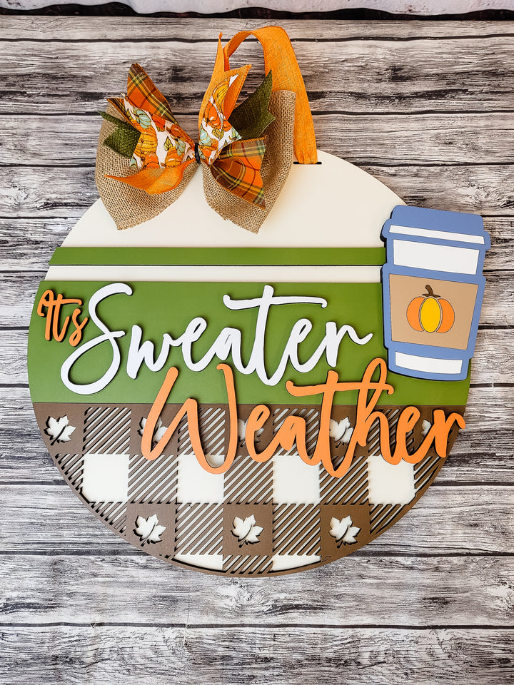 DIY It's Sweater Weather Door Hanger - Unfinished