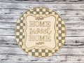 DIY Home Sweet Home Buffalo Plaid Door Hanger - Unfinished
