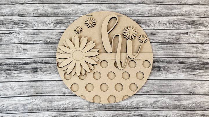 DIY Hi Daisy Polka Dot Door Hanger - Unfinished