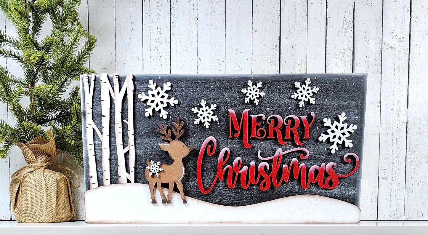 Oh Deer Merry Christmas Shelf or Mantel Sitter Kit