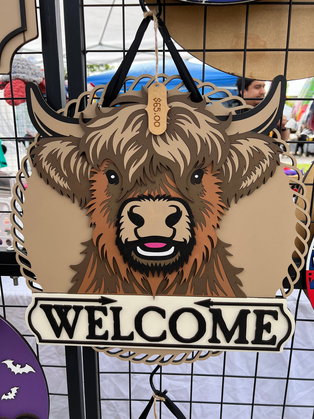 Highland Cow16" Door Hanger