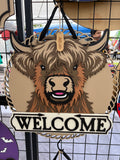 Highland Cow16" Door Hanger