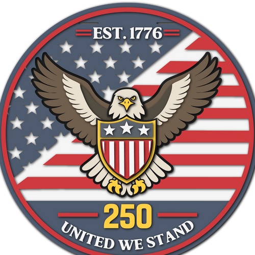 250th Eagle 16" Door Sign