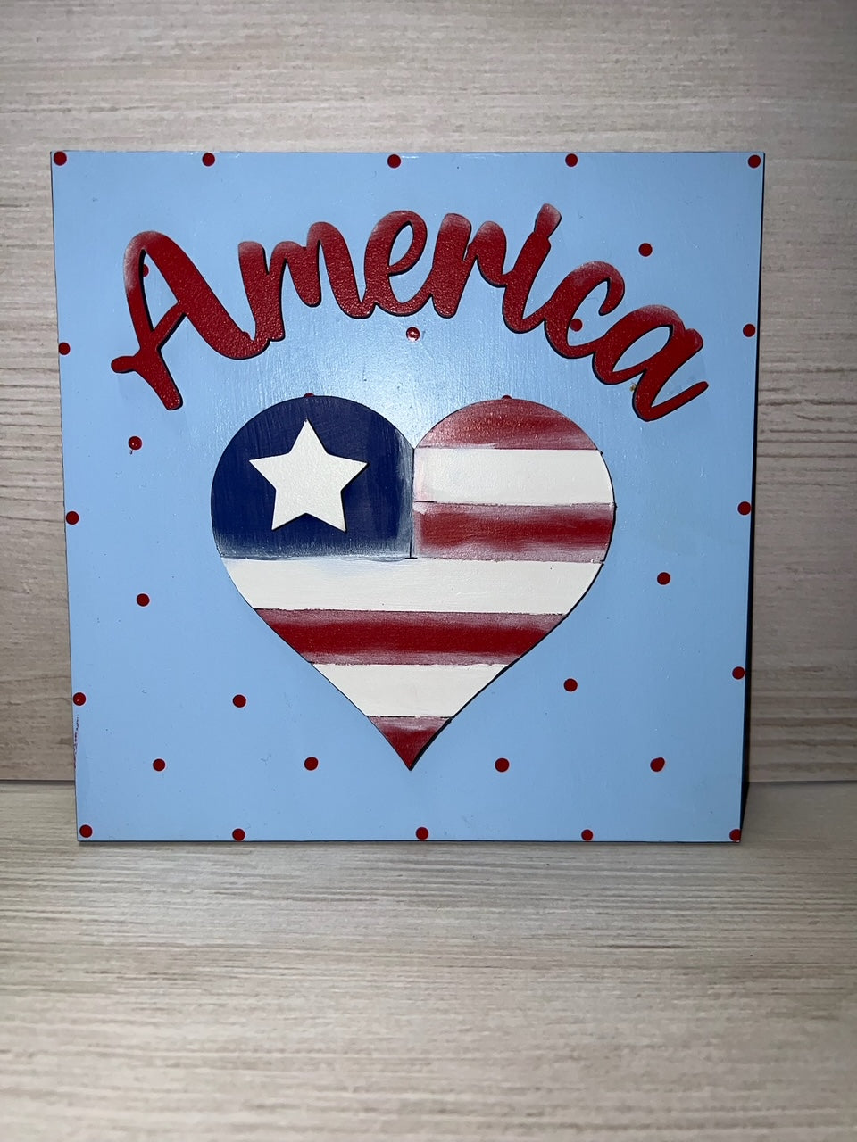 DIY  America Heart 6x6 Sign