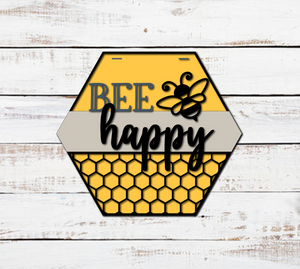 DIY Bee Happy Door Hanger - Unfinished