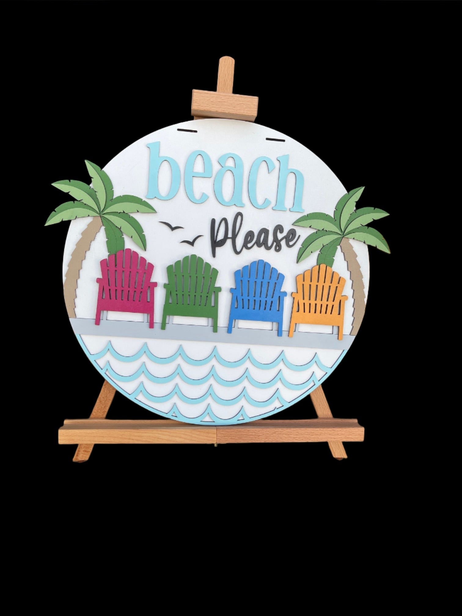 Beach Please Door Hanger Sign - Finished