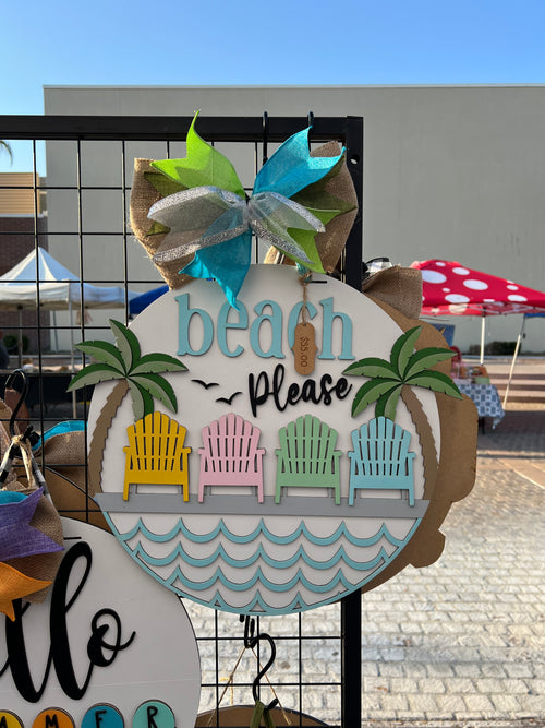 DIY Beach Please Door Hanger - Unfinished