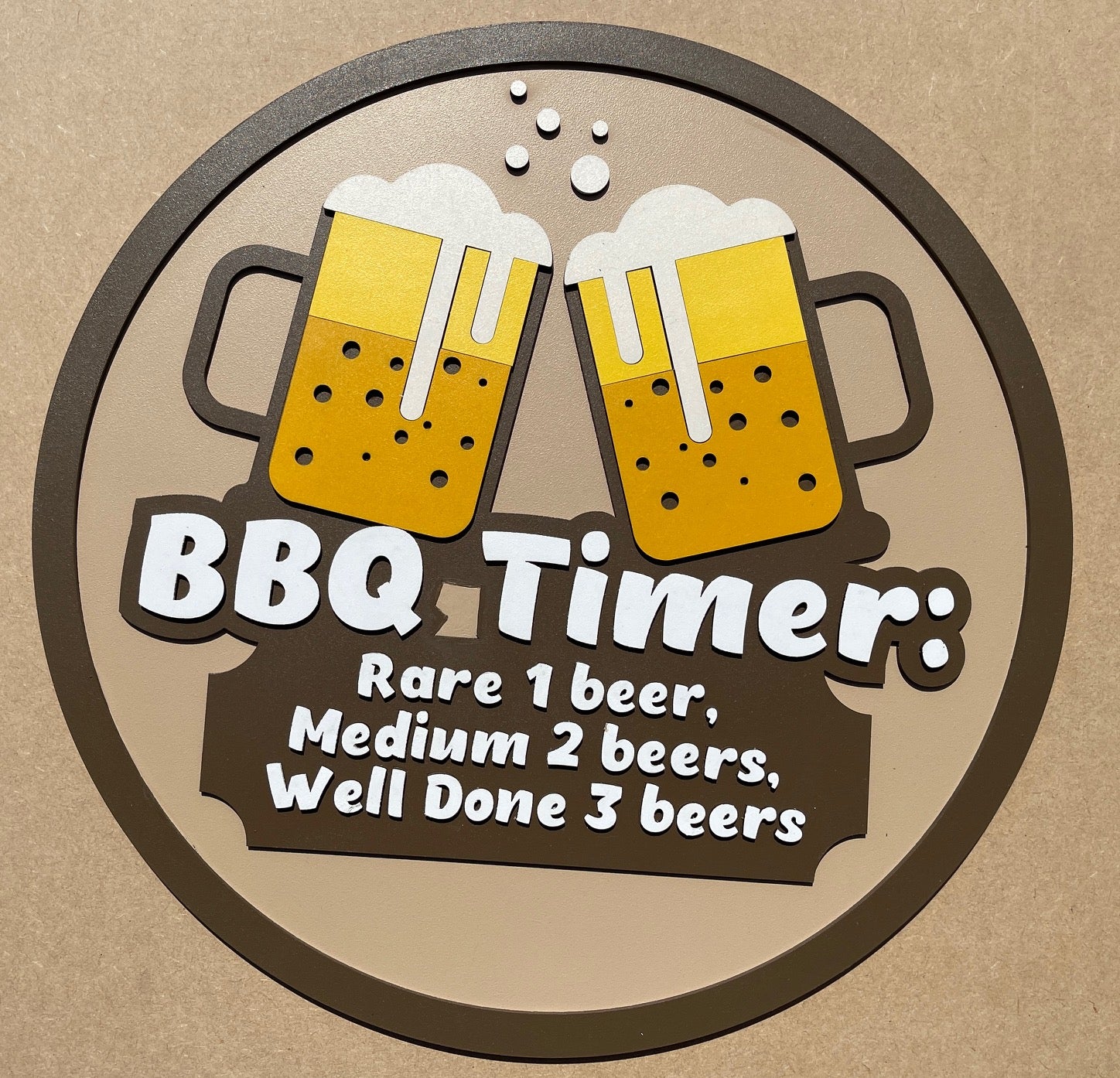 Beer BBQ Timer Door Hanger - Finished