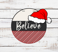 Believe Hat and Candy Cane Pattern Door Hanger - Finished