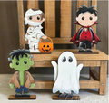 Boys in Costume standing Shelf Sitters Set of 4 - Wood Only Unfinished