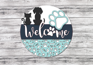 Cats and Dogs Welcome Door Hanger - Finished