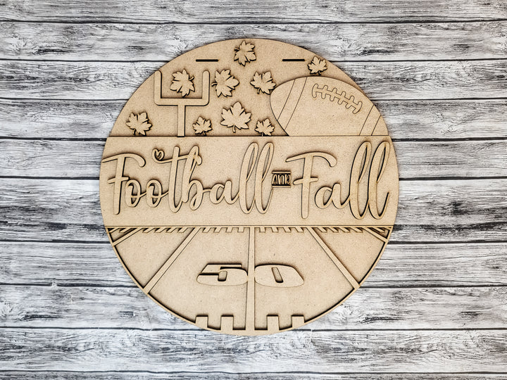 DIY Football and Fall Door Hanger - Unfinished