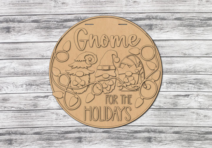 DIY Gnome for the Holidays Door Hanger - UNFINISHED