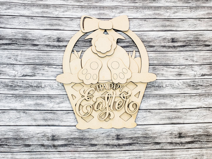 DIY Hello Easter Bunny Butt Basket Door Hanger - Unfinished