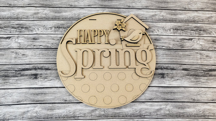 DIY Happy Spring Bird House Door Hanger - Unfinished