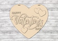 DIY Happy Valentines Day 3 Hearts Door Hanger - Unfinished