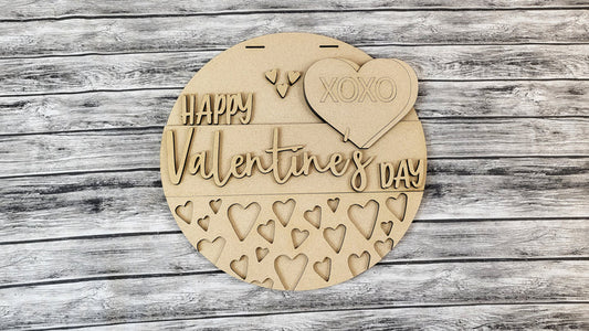 DIY Happy Valentines Day Candy Heart Door Hanger - Unfinished
