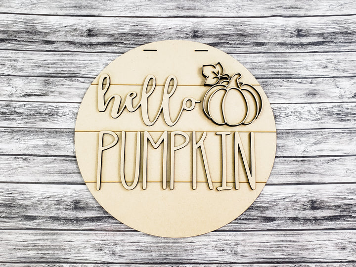 DIY Hello Pumpkin Door Hanger - Unfinished