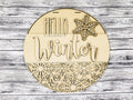 DIY Hello Winter Snowflake Pattern Door Hanger - Unfinished