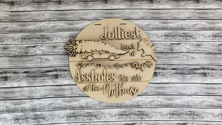 DIY Jolliest Bunch Grizwold Christmas Tree Door Hanger - Unfinished