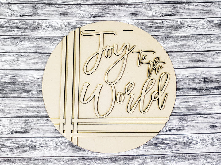 DIY Joy to the World Stripes Door Hanger - Unfinished