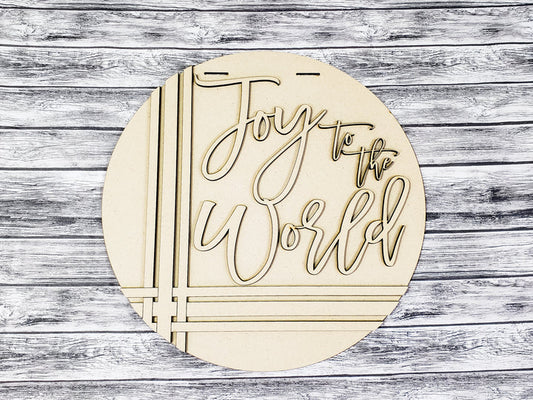 DIY Joy to the World Stripes Door Hanger - Unfinished