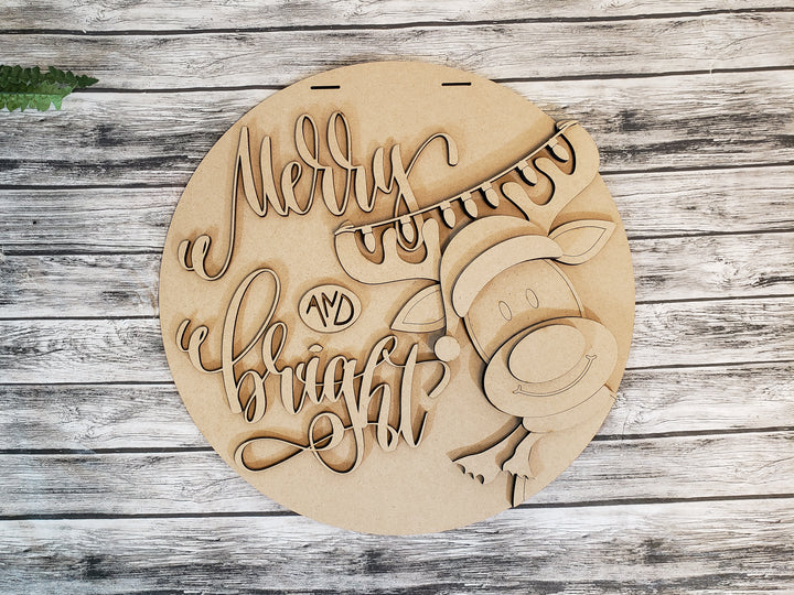 DIY Merry and Bright Reindeer - Unfinished