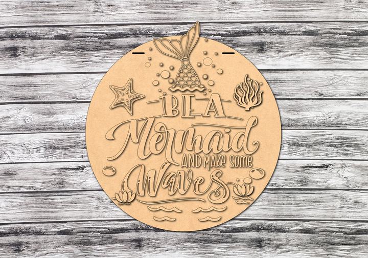 DIY Be A Mermaid and Make Some Waves Door Hanger - Uninished