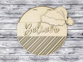 DIY Believe Hat and Candy cane Pattern Door Hanger - Unfinished