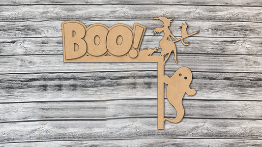 DIY Boo Witch Door Corner - Unfinished