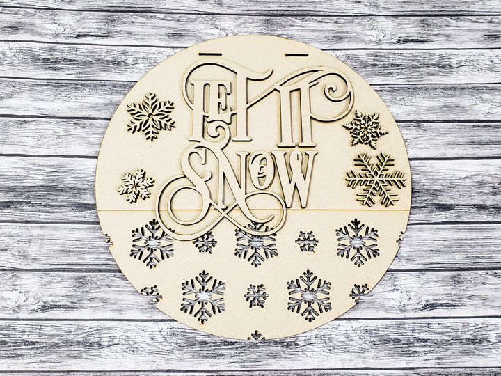 DIY Let It Snow Elegant Door Hanger - Unfinished