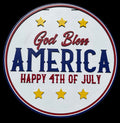 God Bless America Happy 4th of July Door Hanger Sign - Finished