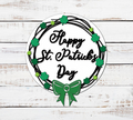 Happy St Patricks Day Grape Vine Wreath Door Hanger- Finished