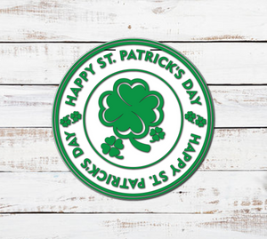 Happy St Patricks Day Round Rings Door Hanger - Finished