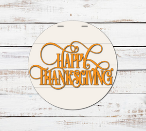 Happy Thanksgiving 16 inch Door Hanger - Finished
