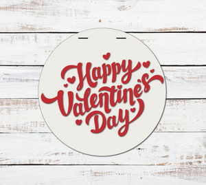 Happy Valentines Day Big Words Door Hanger - Finished