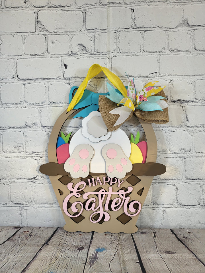 DIY Hello Easter Bunny Butt Basket Door Hanger - Unfinished