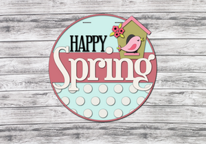 Happy Spring Bird House Door Hanger - Finished