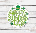 Happy St Patricks Day Clover and Hat Door Hanger - Finished