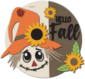 Hello Fall Scarecrow Door Hanger - Finished
