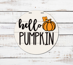 Hello Pumpkin Door Hanger - Finished