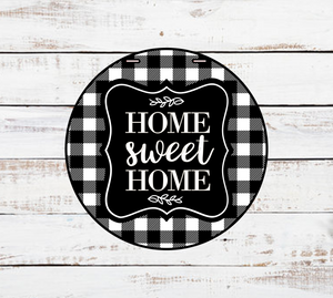 Home Sweet Home Buffalo Plaid Door Hanger - Finished
