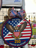 250th Eagle 16" Door Sign